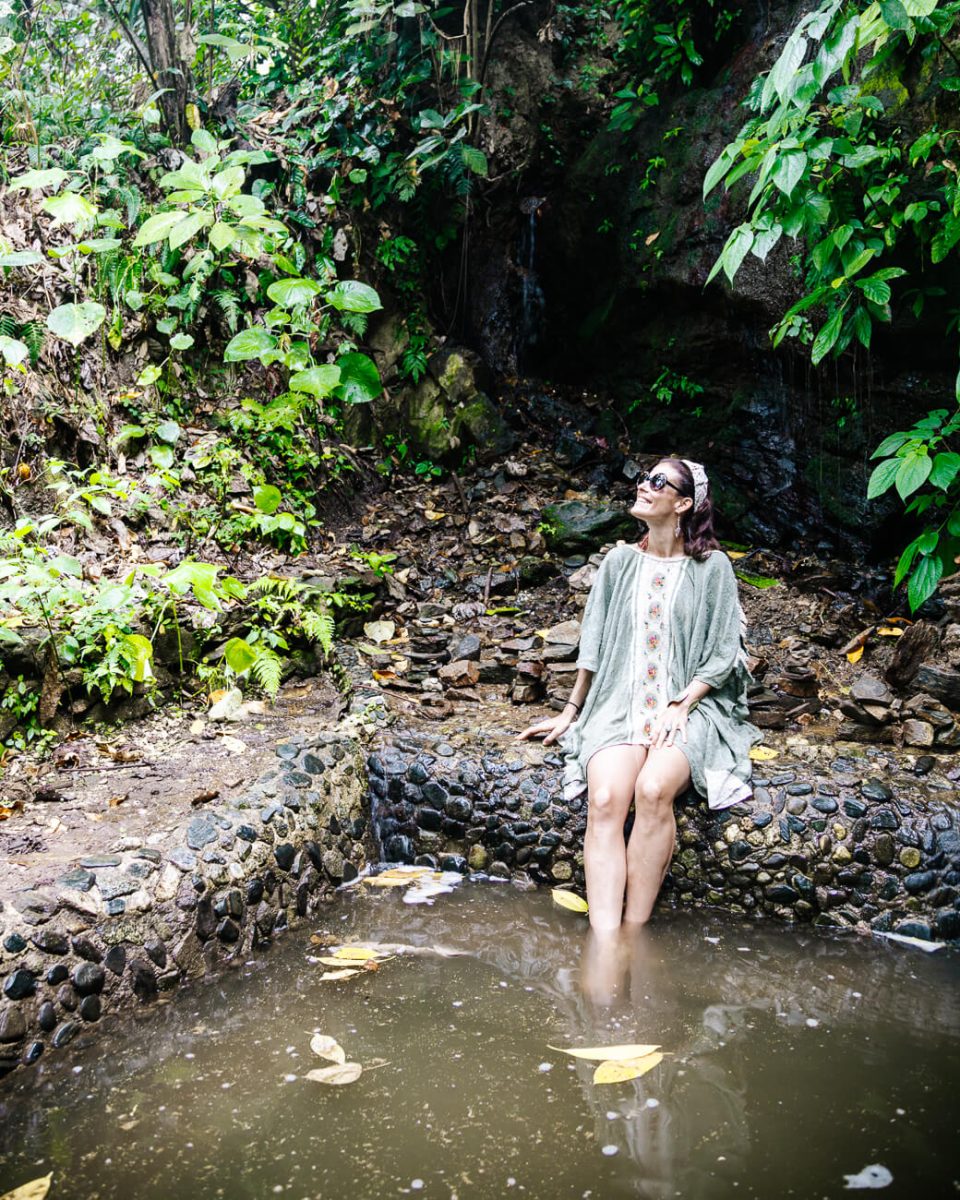 Deborah in natural watersource in Minca