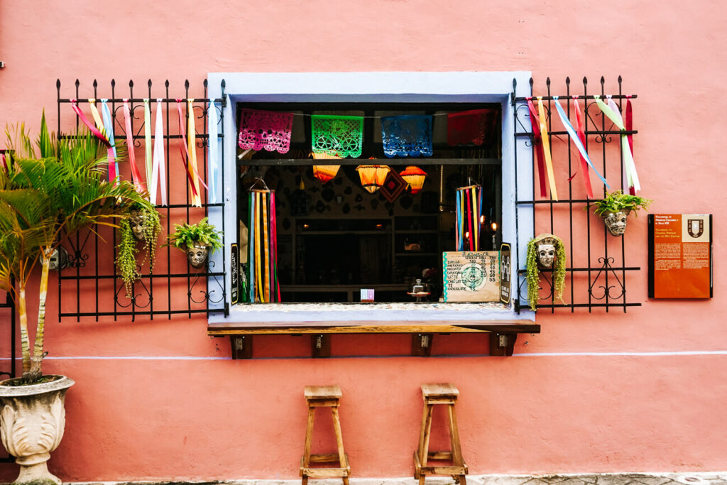 Colorful houses in Valladolid.