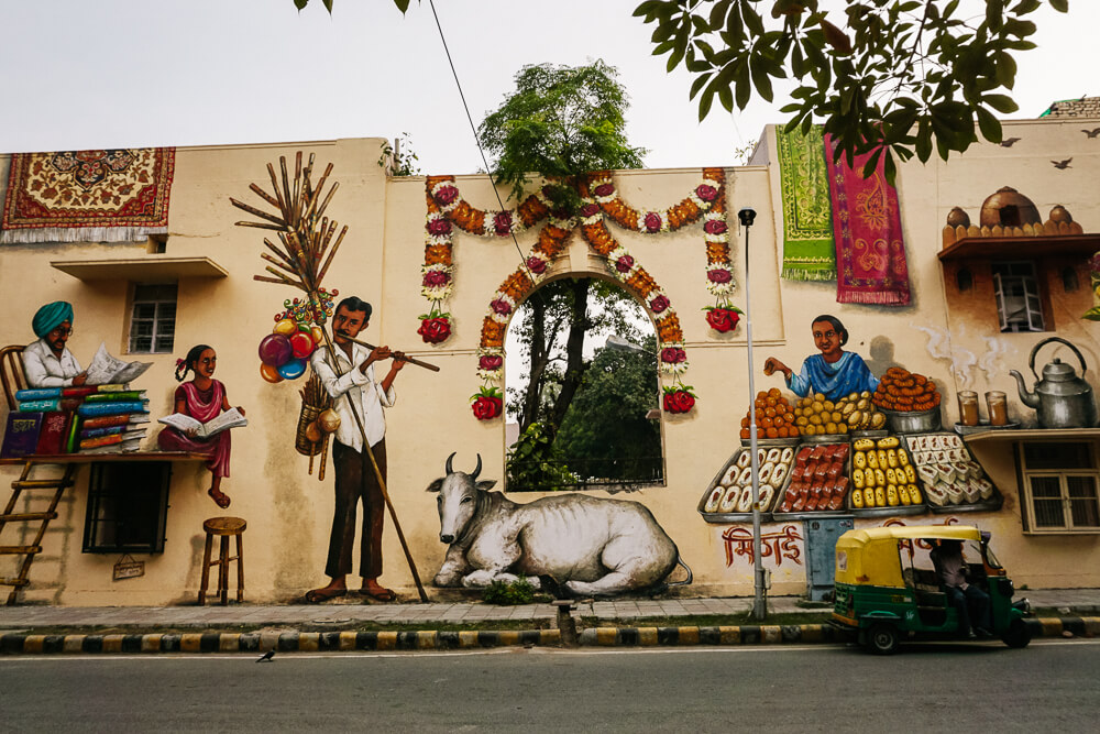 Het Lodhi Art District is een klein openluchtmuseum met talloze muurschilderingen in New Delhi India.