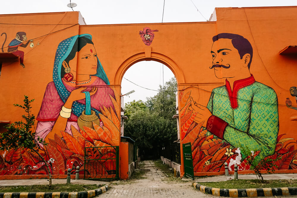 Het Lodhi Art District is een klein openluchtmuseum met talloze muurschilderingen in New Delhi India.