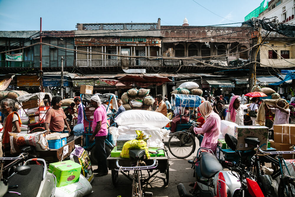 Chandni Chowk is het drukke centrum van New Delhi in India en een van de oudste markten van het land. 