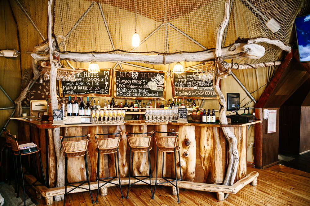 Bar in Ecocamp Patagonia.