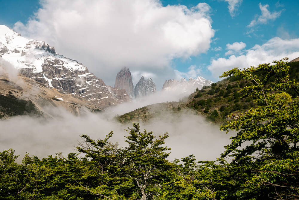 View of towers Torres del Paine.