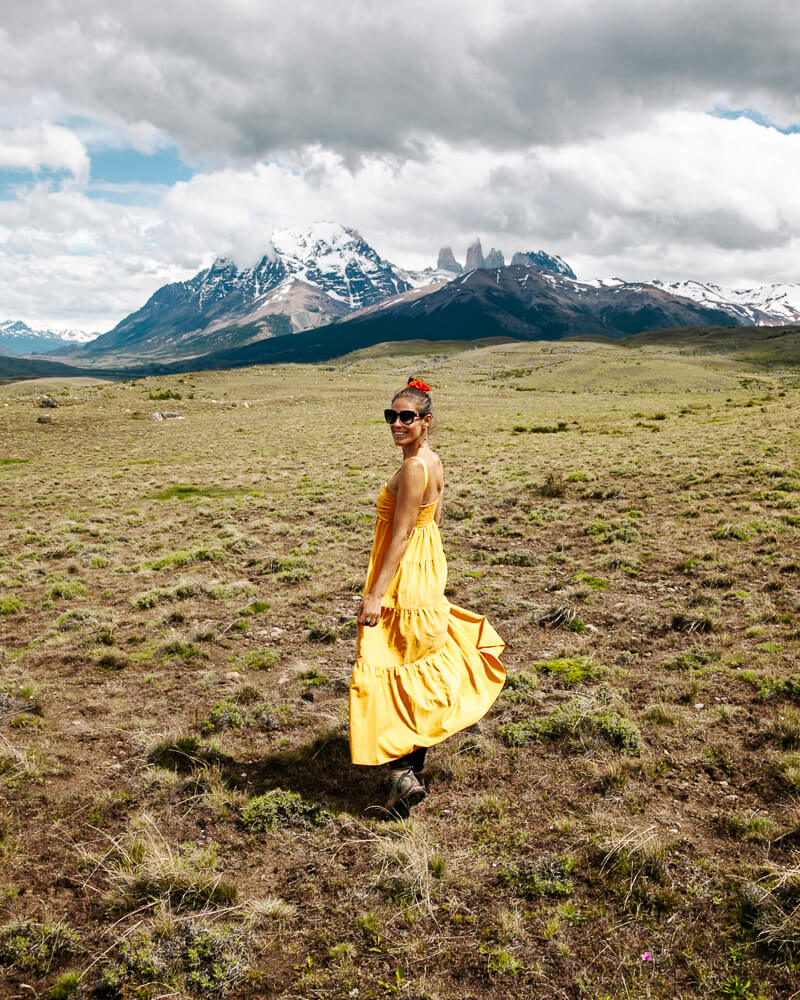 Deborah in Torres del Paine in Chile.