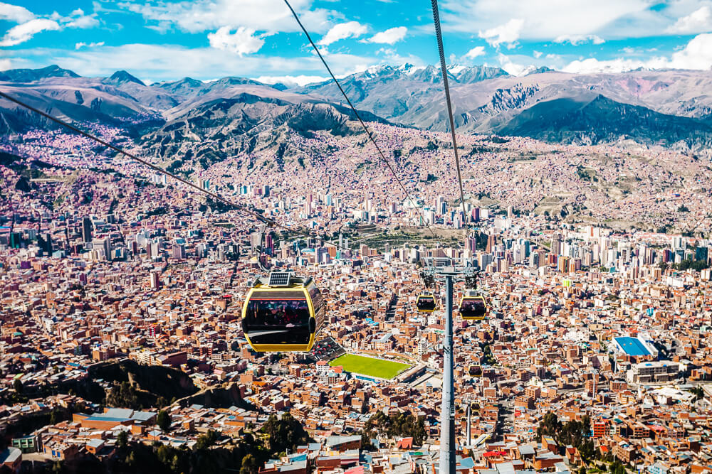 Because of its unique location between the volcanoes, La Paz has fantastic viewpoints that you can visit. 