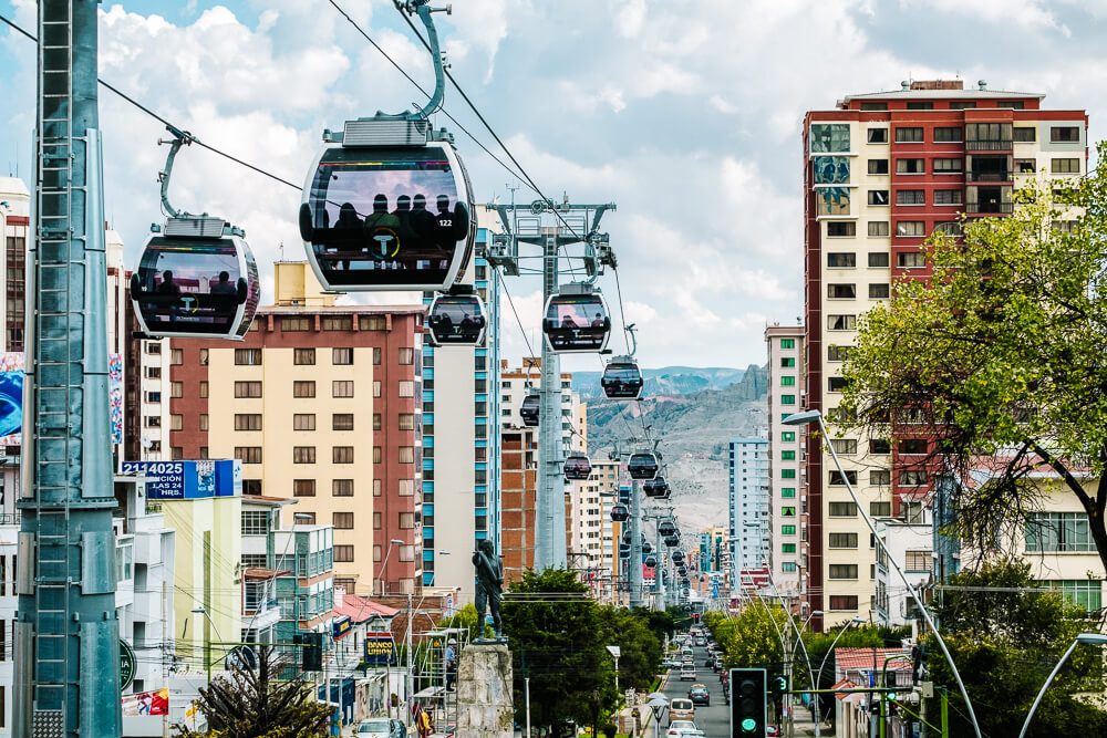 One of the best ways to experience La Paz is by teleférico, the cable car, the longest cable car system in the world.