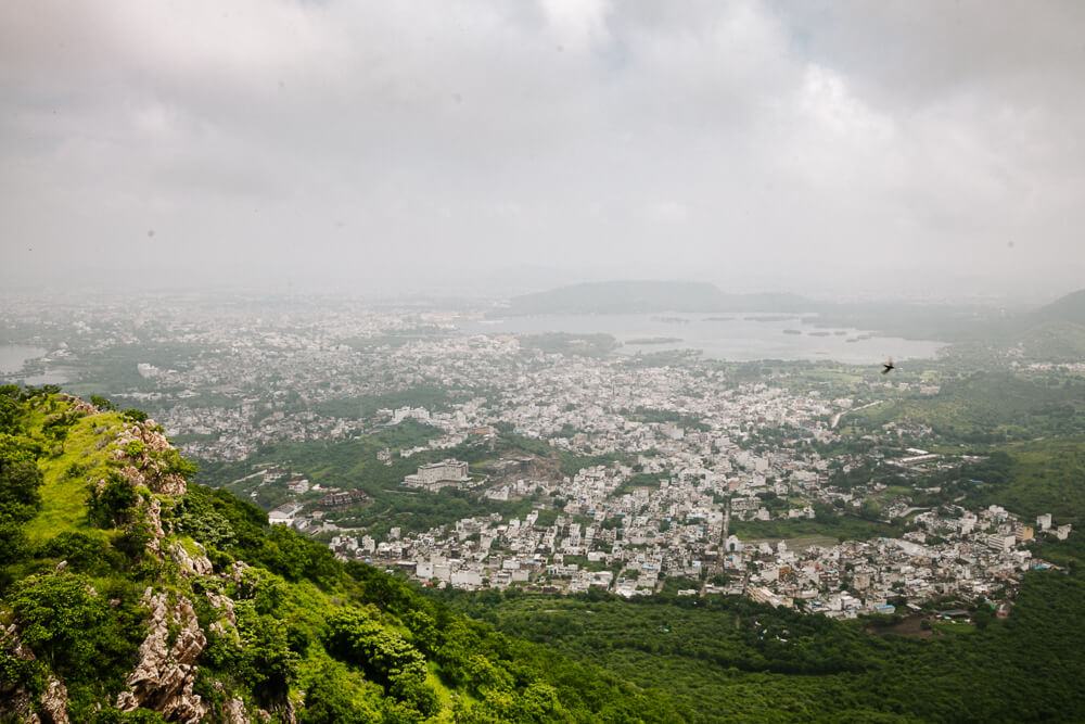 Uitzicht vanaf Monsoon Palace.