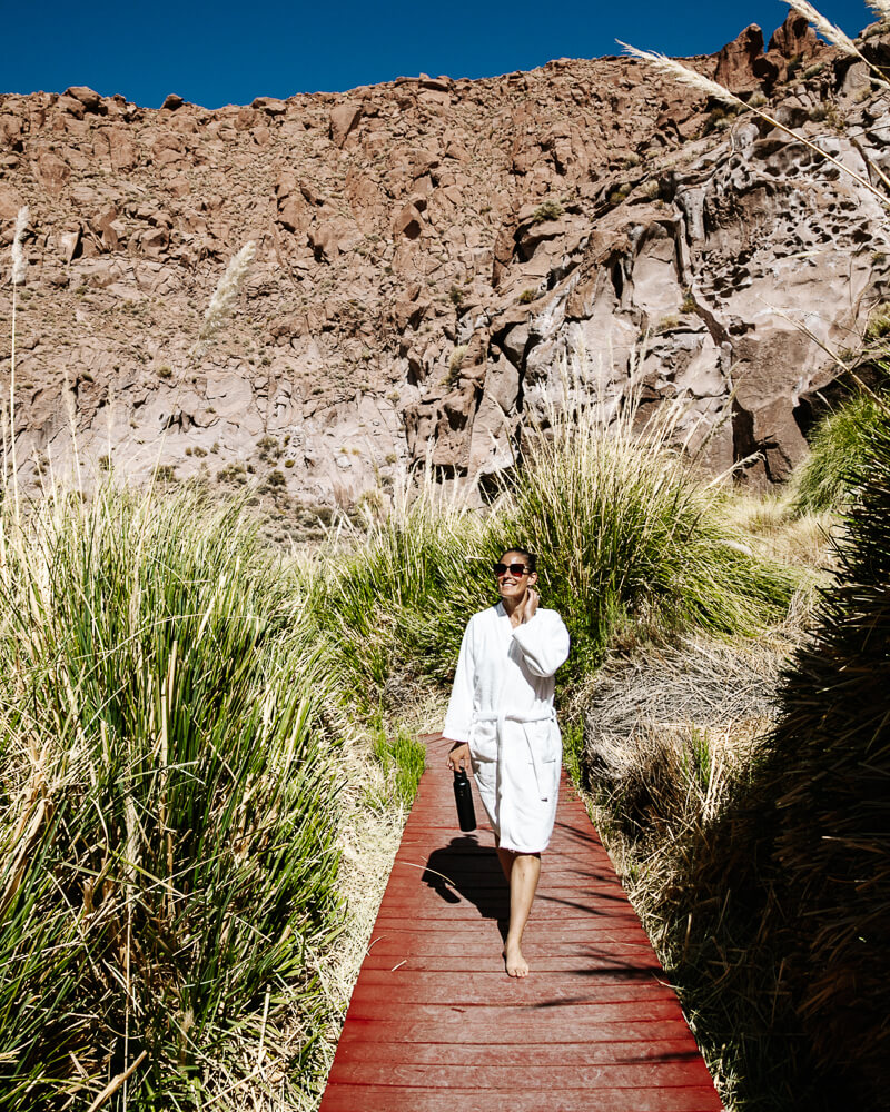 Deborah at Puritama hotsprings.