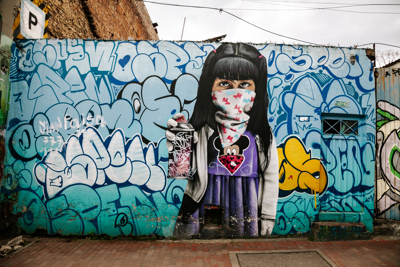 One of the best things to do in Bogota Colombia is to go on a street art tour and learn more about the works and the story behind it.
