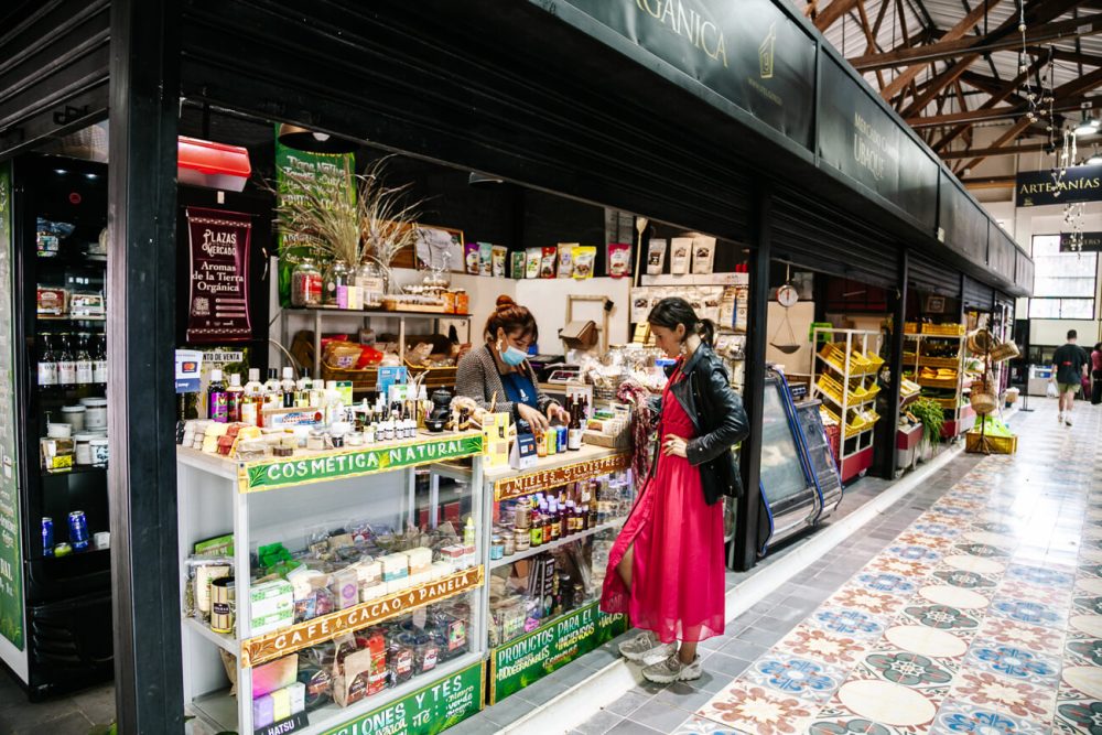 Deborah in Plaza de la Concordia, a local market in Bogota Colombia
