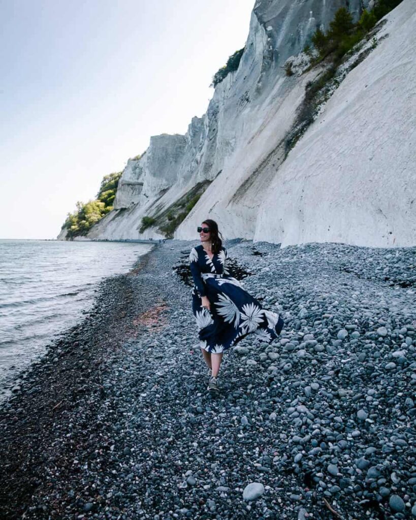 Deborah bij Møns Klint op het eiland Mon in Zuid Seeland Denemarken.