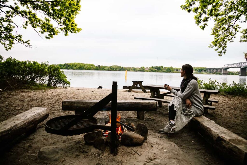 Deborah bij shelter Søbadet. 