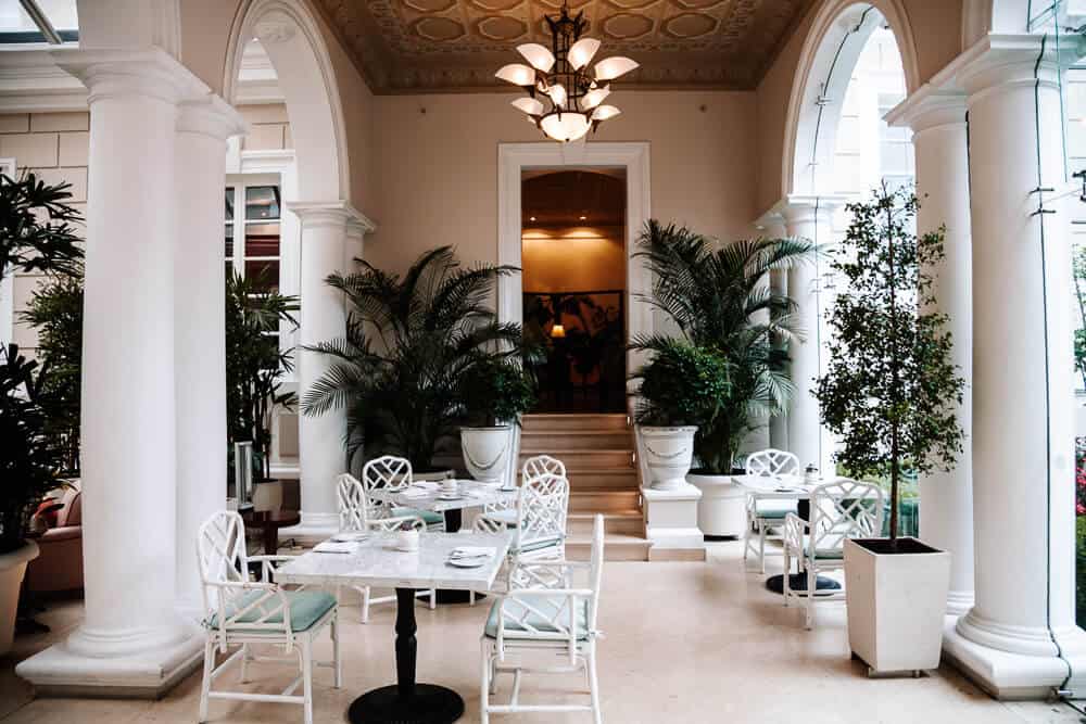 Patio in Hotel Casa Gangotena in Quito.