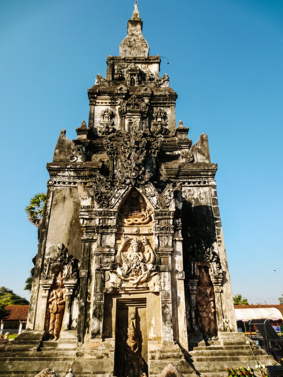 The stupa of Hang Ing Hang or the stupa of the hanging tree, one of the South Laos highlights.