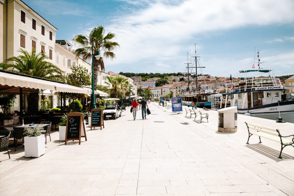 boulevard in Mali Losinj, island in Croatia 