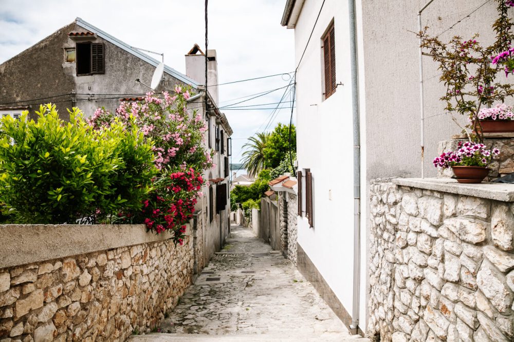 streets of Mali Losinj, island in Croatia 