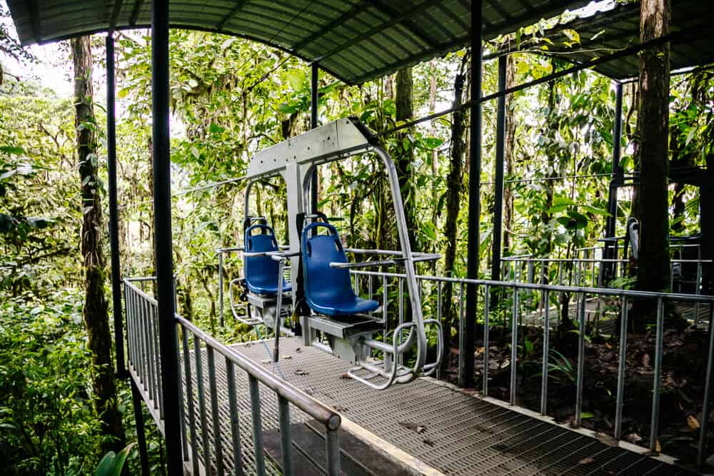 Sky Bike bij Mashpi Lodge in Ecuador.