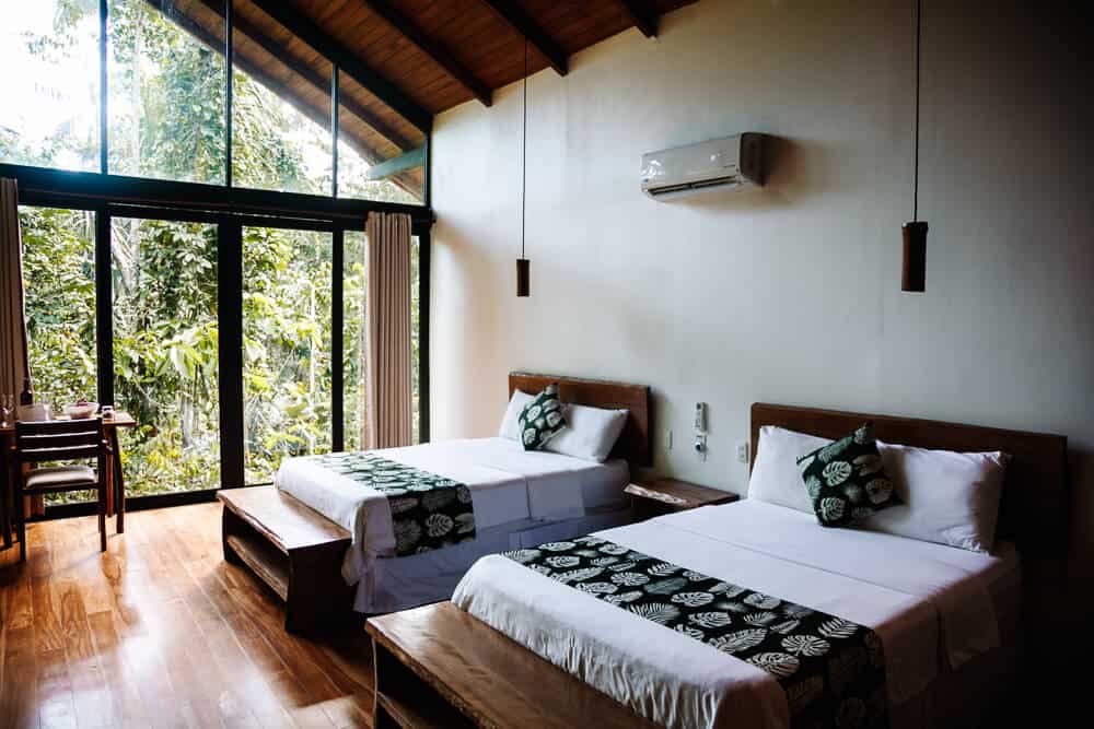 Kamer in Sacha Lodge Ecuador.