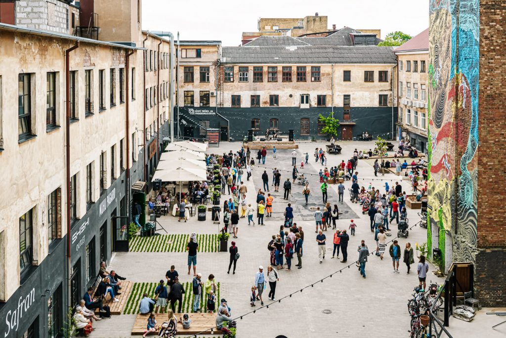 Aparaaditehas, a former sovjet factory, nowadays a creative hotspot aith restaurants, stores and art galleries,  one of the top things to do in Tartu Estonia