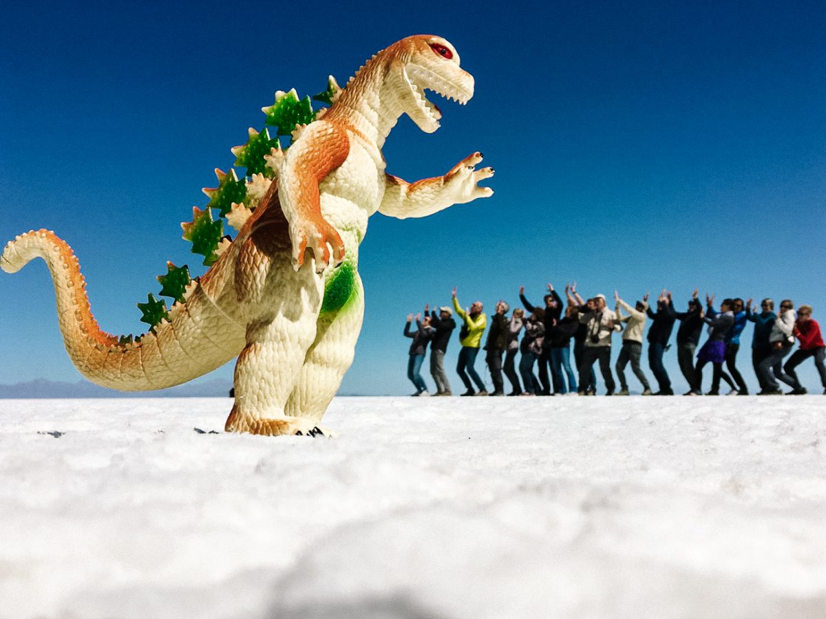 Don't forget to play around with different perspectives and create funny pictures on El Salar de Uyuni in Bolivia.