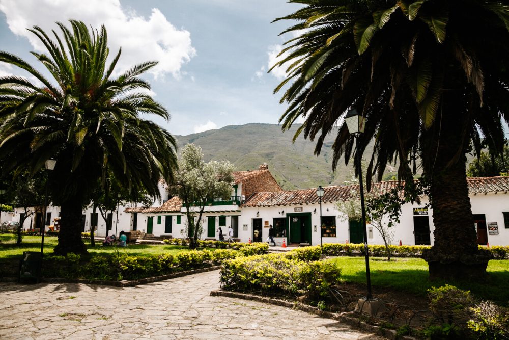 pleintjes met bomen Villa de leyva in Colombia