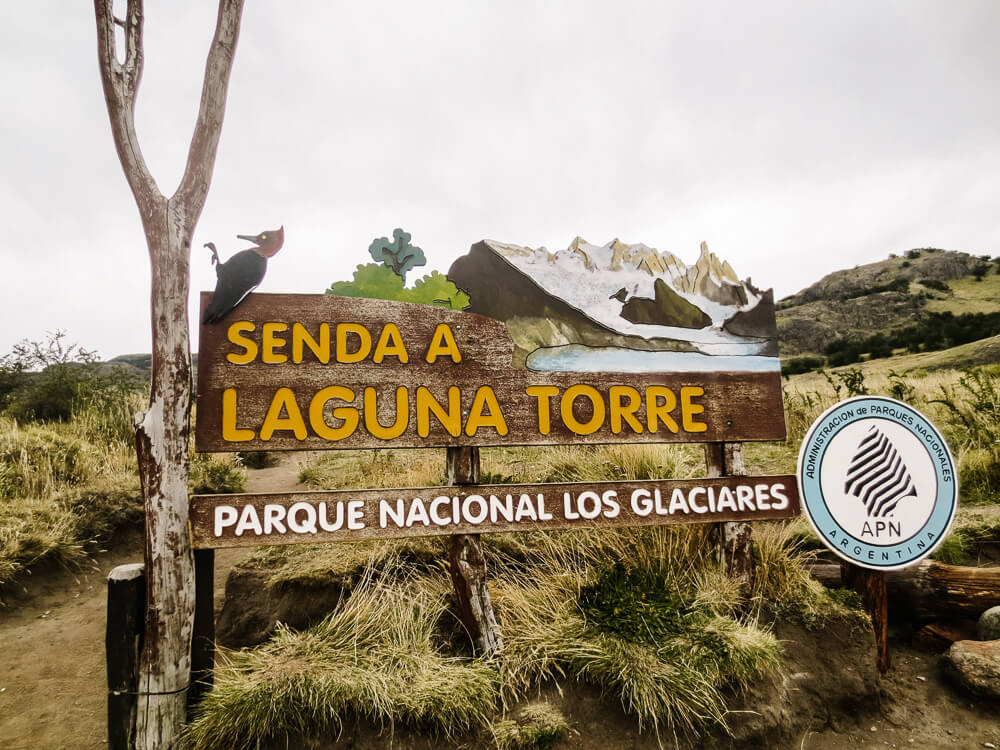 Start wandeling naar Laguna Torre.