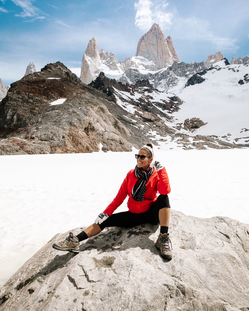 Deborah at Laguna de los Tres, en El Chaltén.