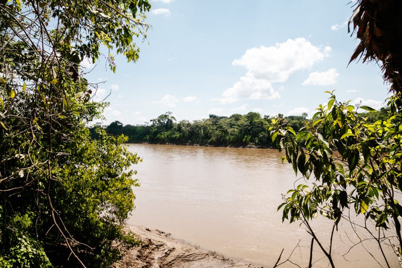 Rio Tambopata in de Amazone van Peru.