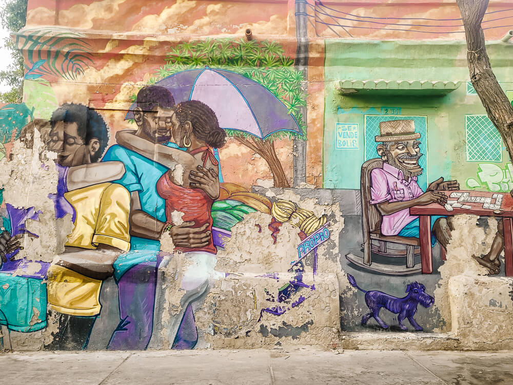 Street art in Santa Marta Colombia.