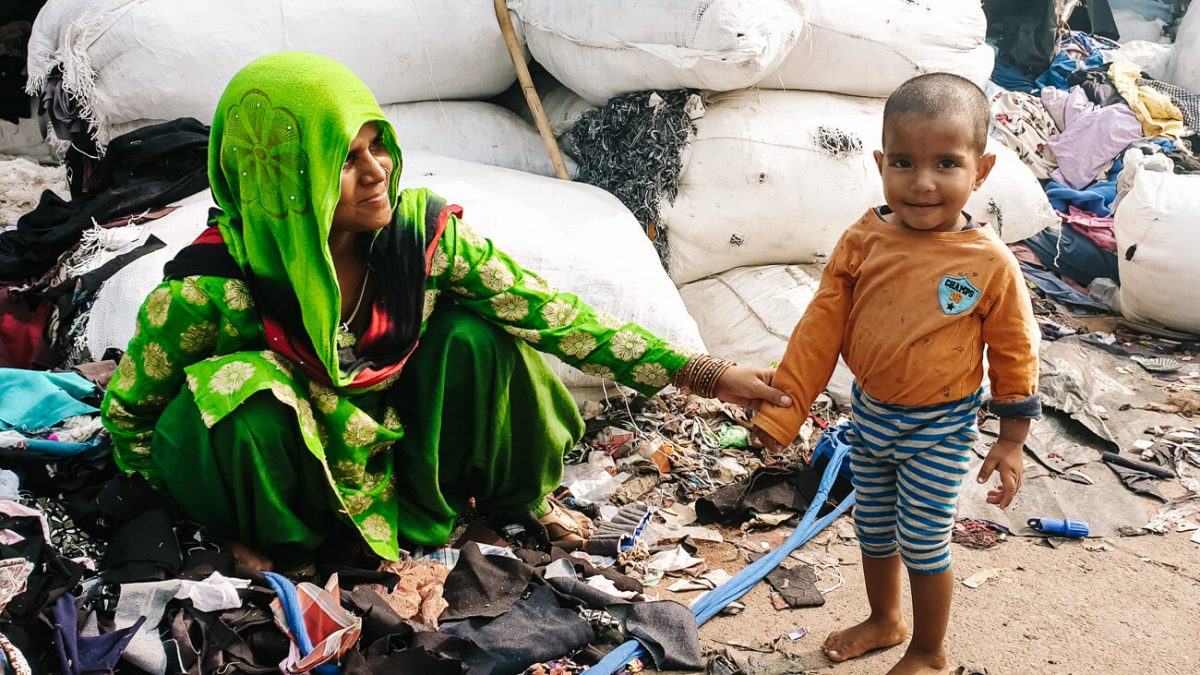 Indian woman with child