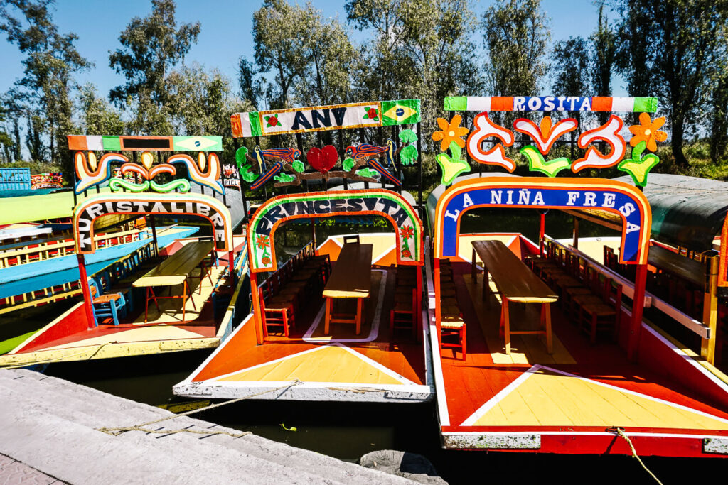 Boten in Xochimilco.